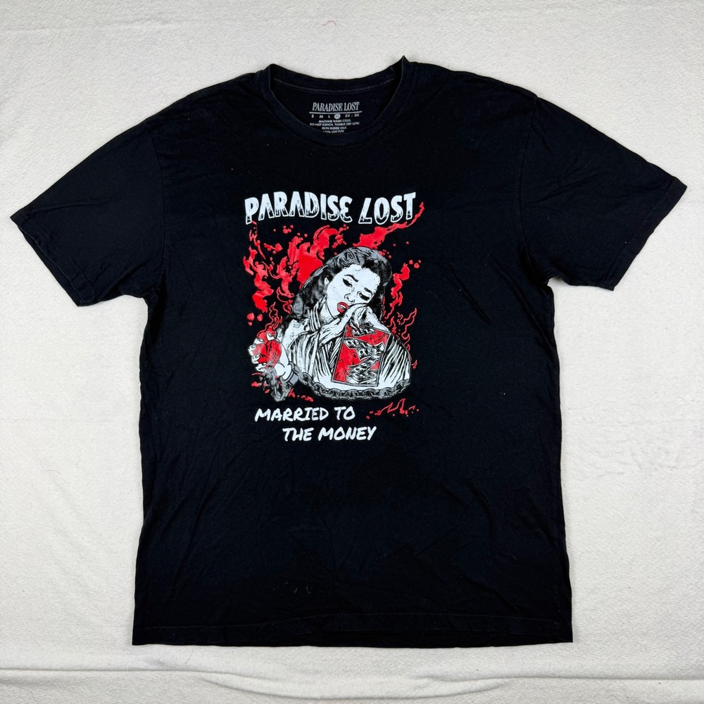 Paradise‎ Lost Married to the Money Graphic Tee Black XL Streetwear T-Shirt